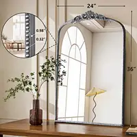 Antique Floral Arched Mirror Collection with Ornate Frame – 24W x 36H-1